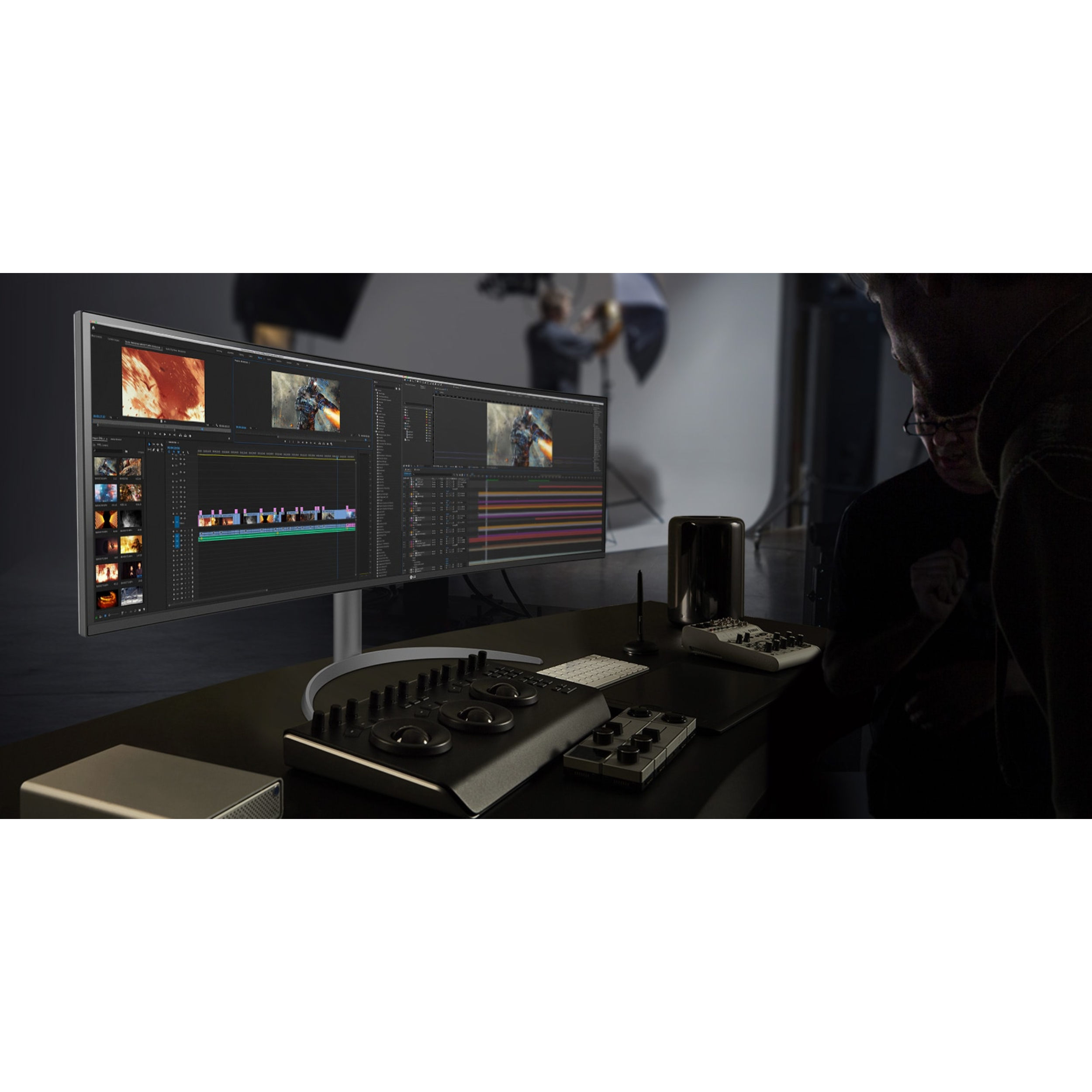 مانیتور خمیده 49 اینچ ال جی مدل 49WQ95C-W