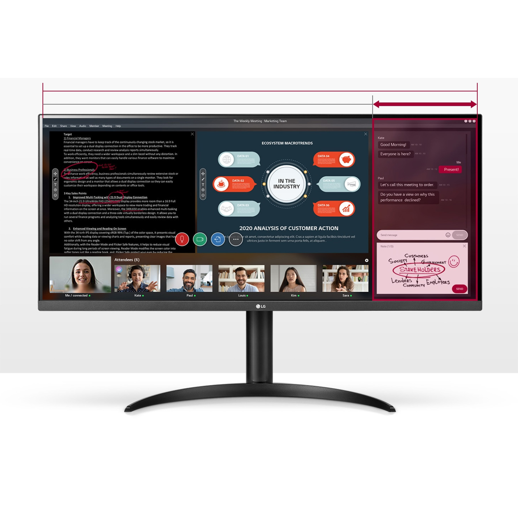 مانیتور 34 اینچ ال جی مدل 34WP550-B