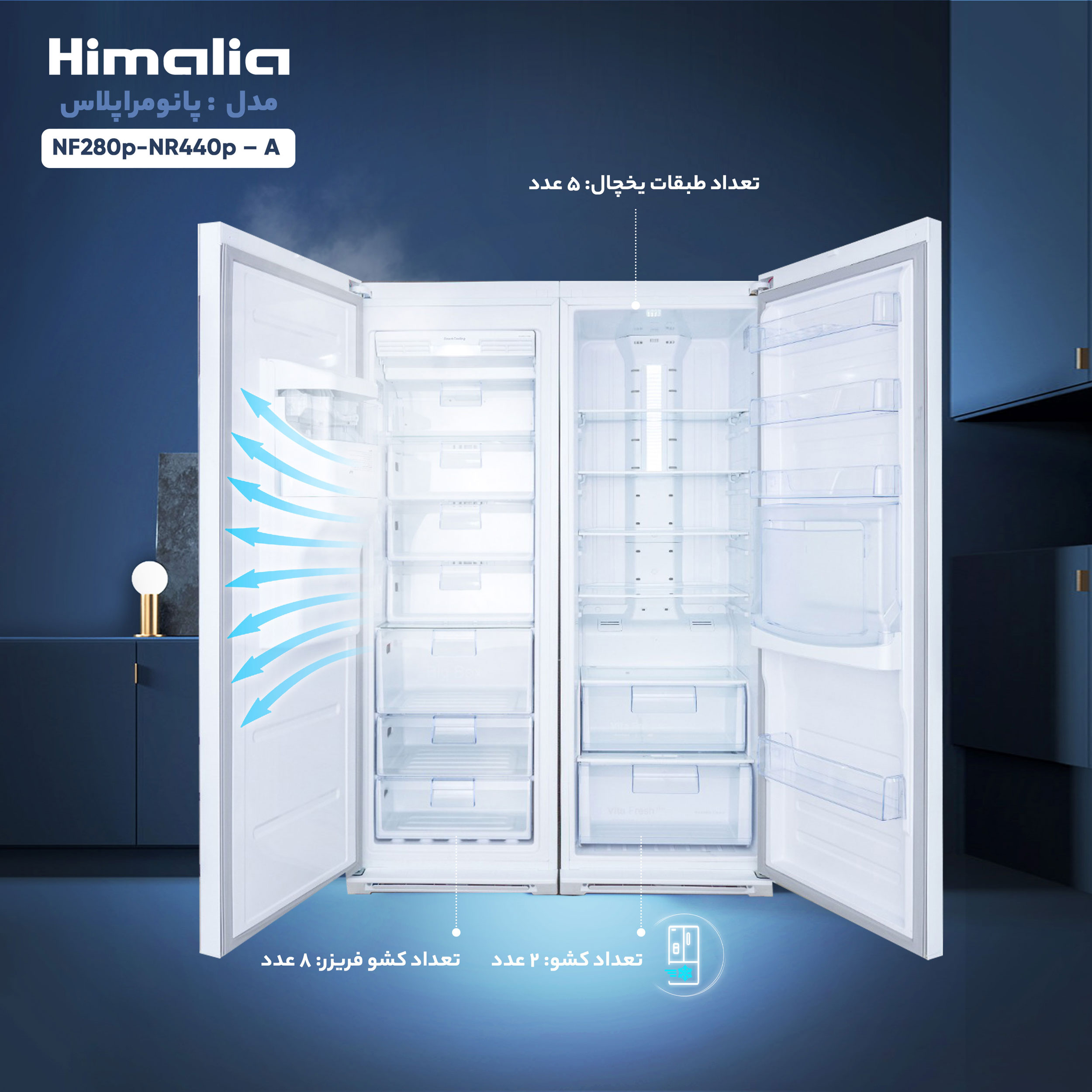 یخچال فریزر دوقلو 32 فوت هیمالیا مدل NF280p-NR440p