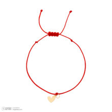 دستبند طلا 18 عیار زنانه گالری شیدا مجد مدل قلب توپر نخی قرمز