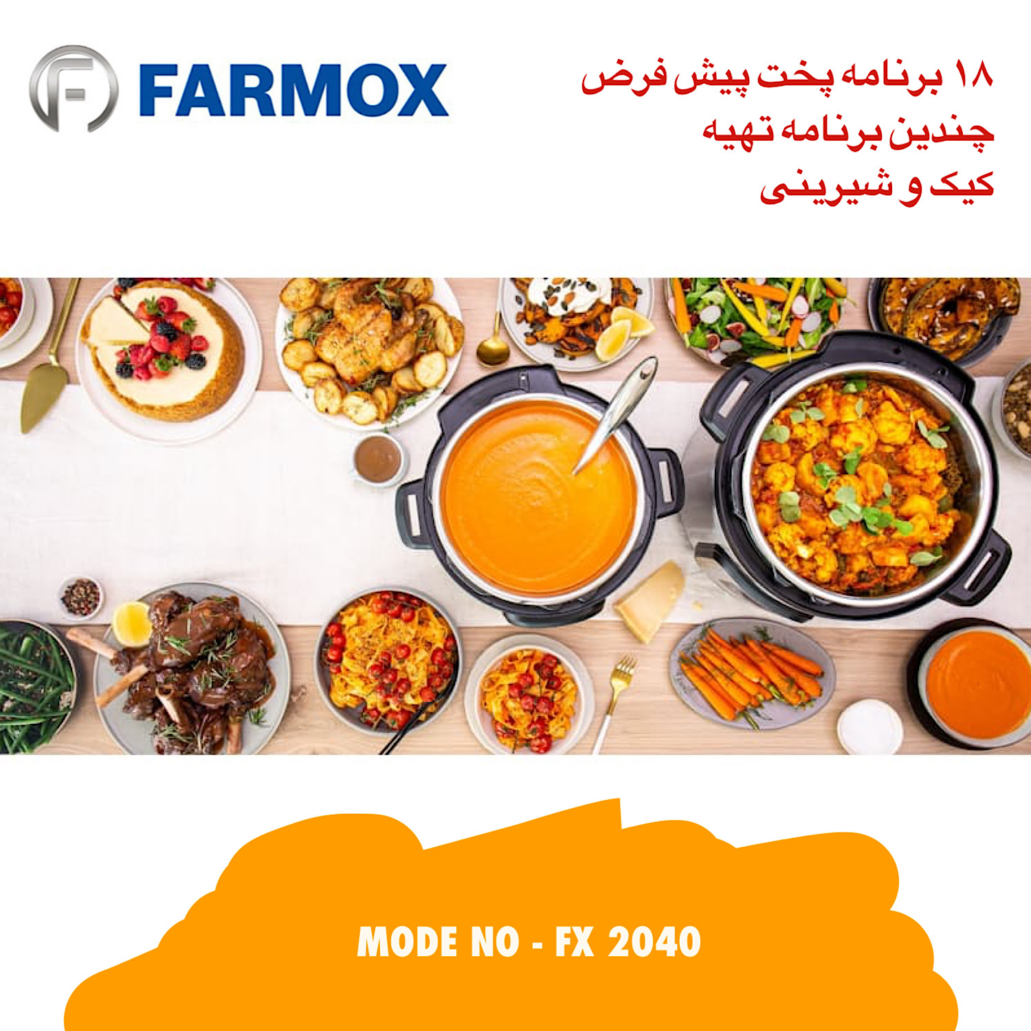 زودپز برقی فارموکس مدل FX2040 گنجایش 6 لیتر