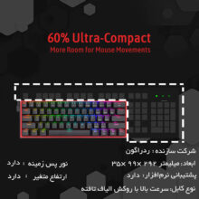 کیبورد مخصوص بازی ردراگون مدل FIZZ K617-RGB