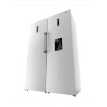 یخچال فریزر دوقلو 32 فوت جی پلاس مدل GRF-P2736-FW/LW، دارای سرمایش و انجماد سریع، با ارتفاع 185، پهنای 119 و عمق 65 سانتی متر، میزان مصرف انرژی A++، دارای 4 طبقه در یخچال و 4 کشو در فریزر