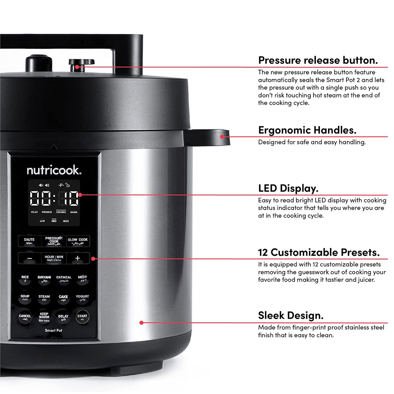 زودپز برقی 6 لیتری نوتریکوک مدل SP204A