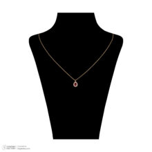 گردنبند طلا 18 عیار زنانه گالری شیدا مجد مدل اشک نگینی گارنت