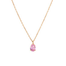 گردنبند طلا 18 عیار زنانه گالری شیدا مجد مدل اشک رزکوارتز