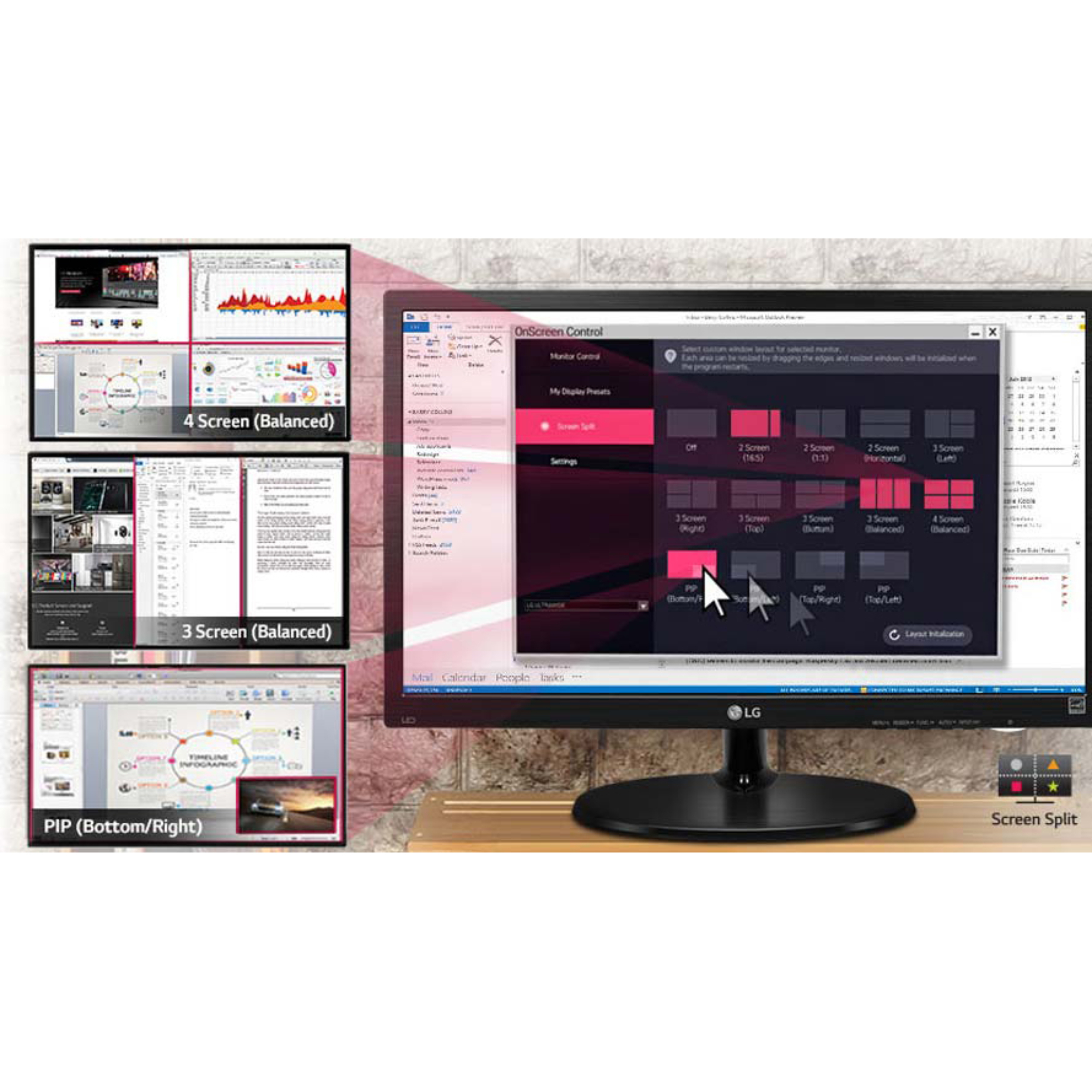 مانیتور ال جی مدل 20MP48HB-HDMI-IPS سایز 20 اینچ