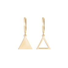 گوشواره آویزی طلا 18 عیار زنانه گالری شیدا مجد مدل هوک مثلث پر وخالی