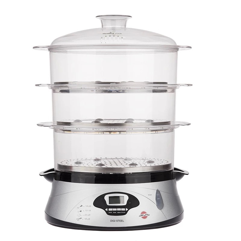 بخارپز 13 لیتری پارس خزر مدل Digi Steel