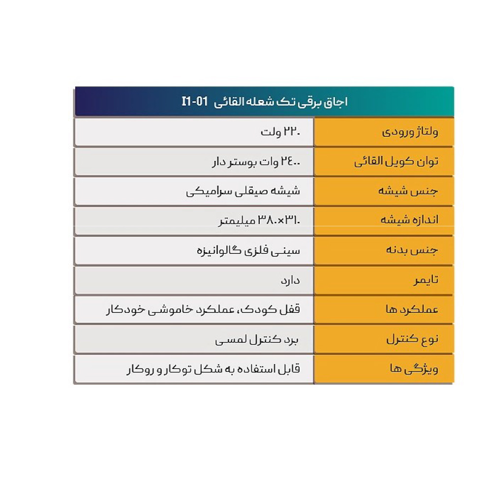 اجاق گاز برقی تک شعله دی اس تی مدل t1-01