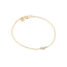 دستبند طلا 18 عیار زنانه گالری شیدا مجد مدل سه نگین زیرکن زنجیری