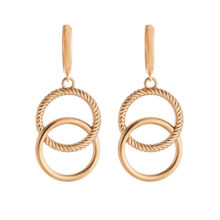 گوشواره حلقه‌ای طلا 18 عیار زنانه با طرح شنل گالری شیدا مجد مدل دو دایره