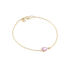 دستبند طلا عیار 18 زنانه گالری شیدا مجد مدل اشک رزکوارتز