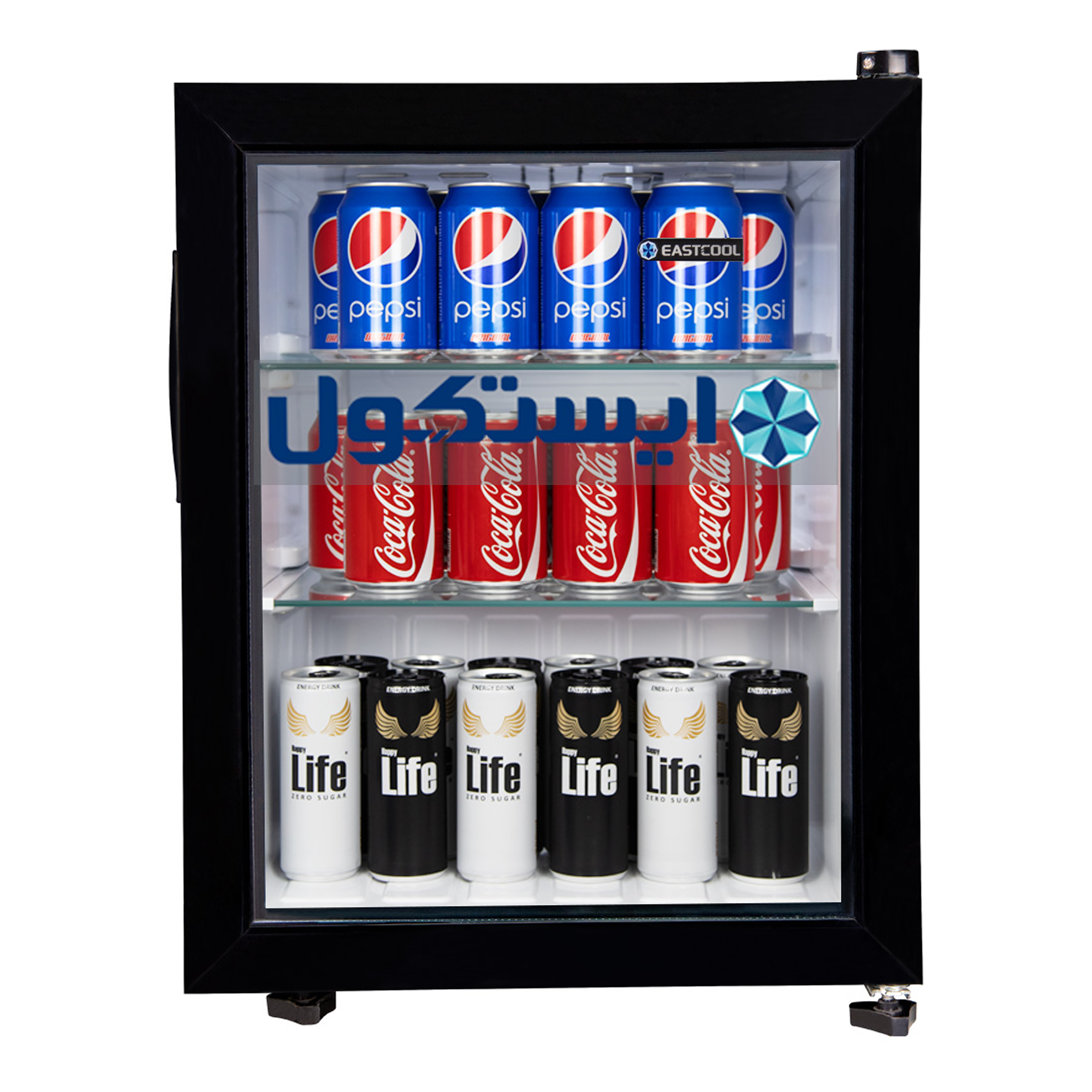 یخچال 3 فوت ایستکول مدل TM-4164-HS، با ارتفاع 59، پهنای 44.5 و عمق 53 سانتیمتر، میزان مصرف انرژی B، دارای 3 طبقه