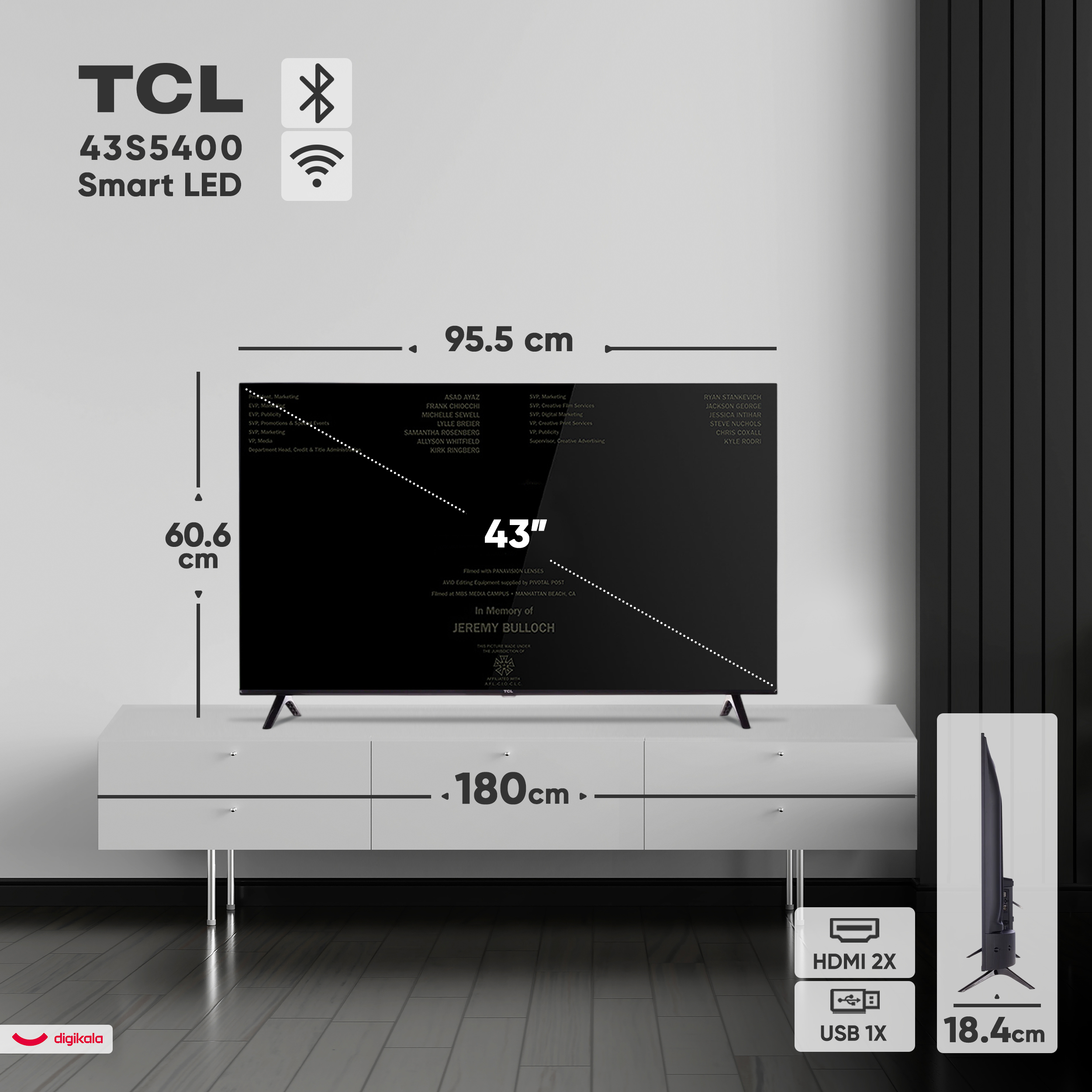 تلویزیون 43 اینچ ال ای دی هوشمند تی سی ال مدل 43S5400