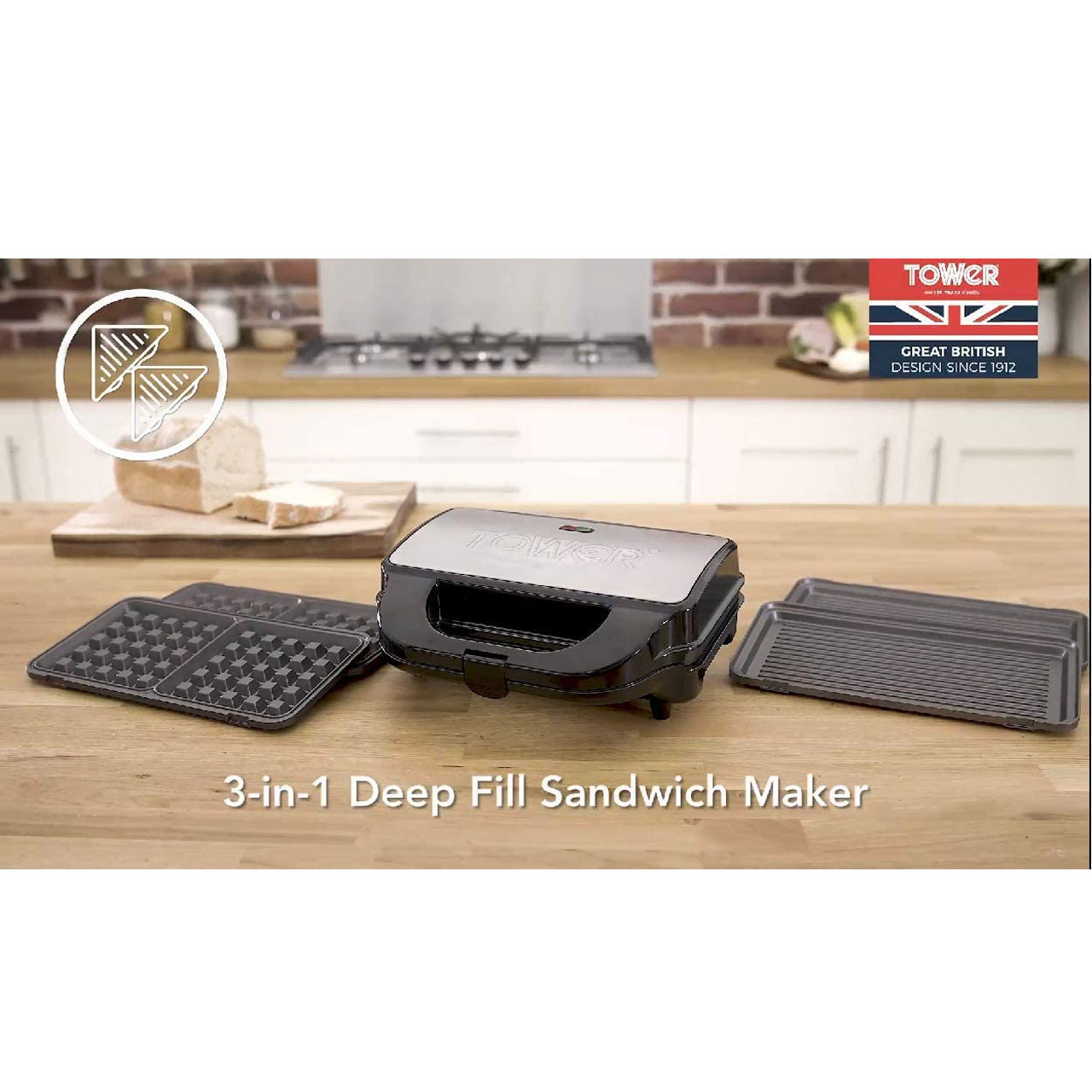 ساندویچ‌ساز دو خانه تاور مدل T27020