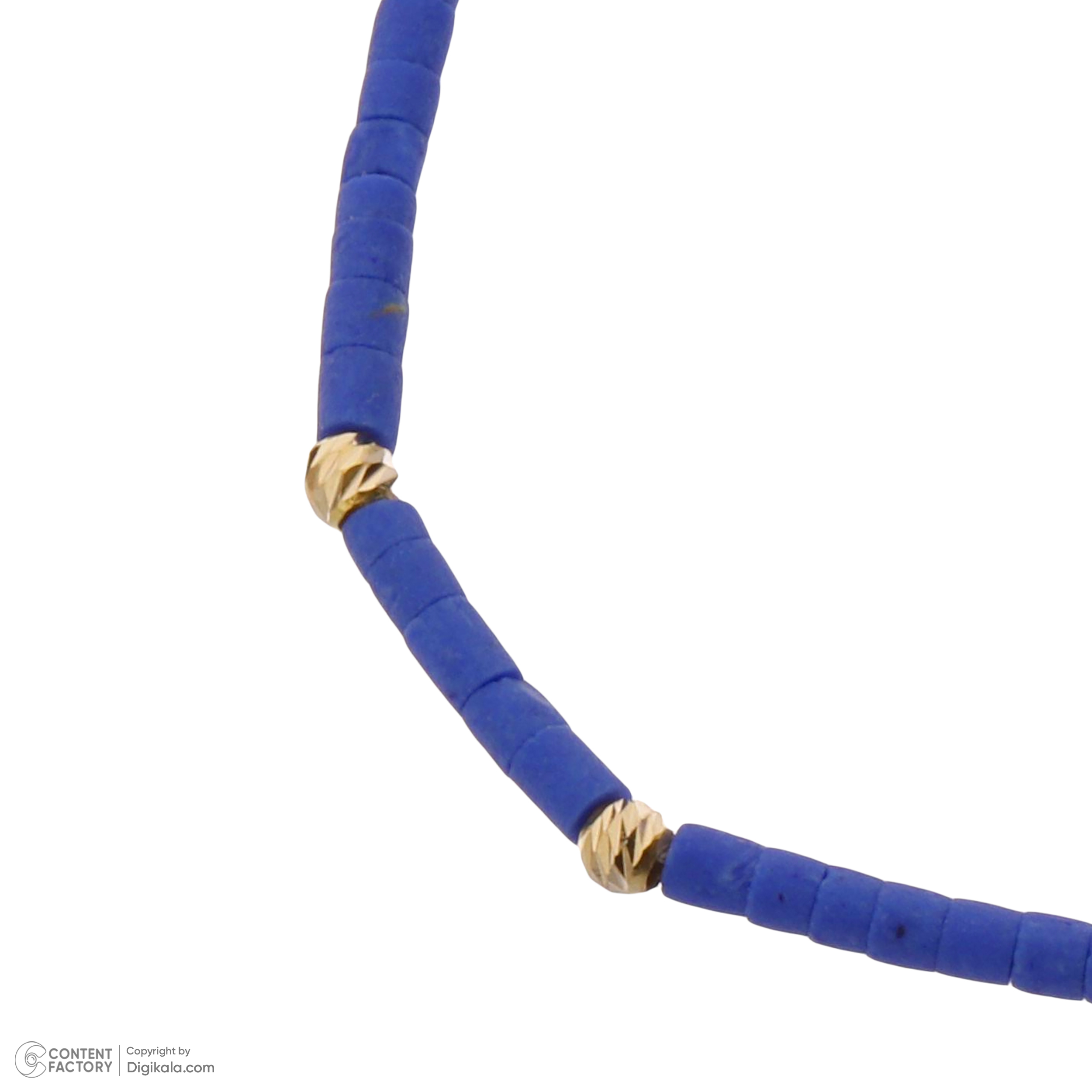 دستبند طلا 18 عیار زنانه گالری شیدا مجد مدل 2 البرنارد حدید آبی کاربنی