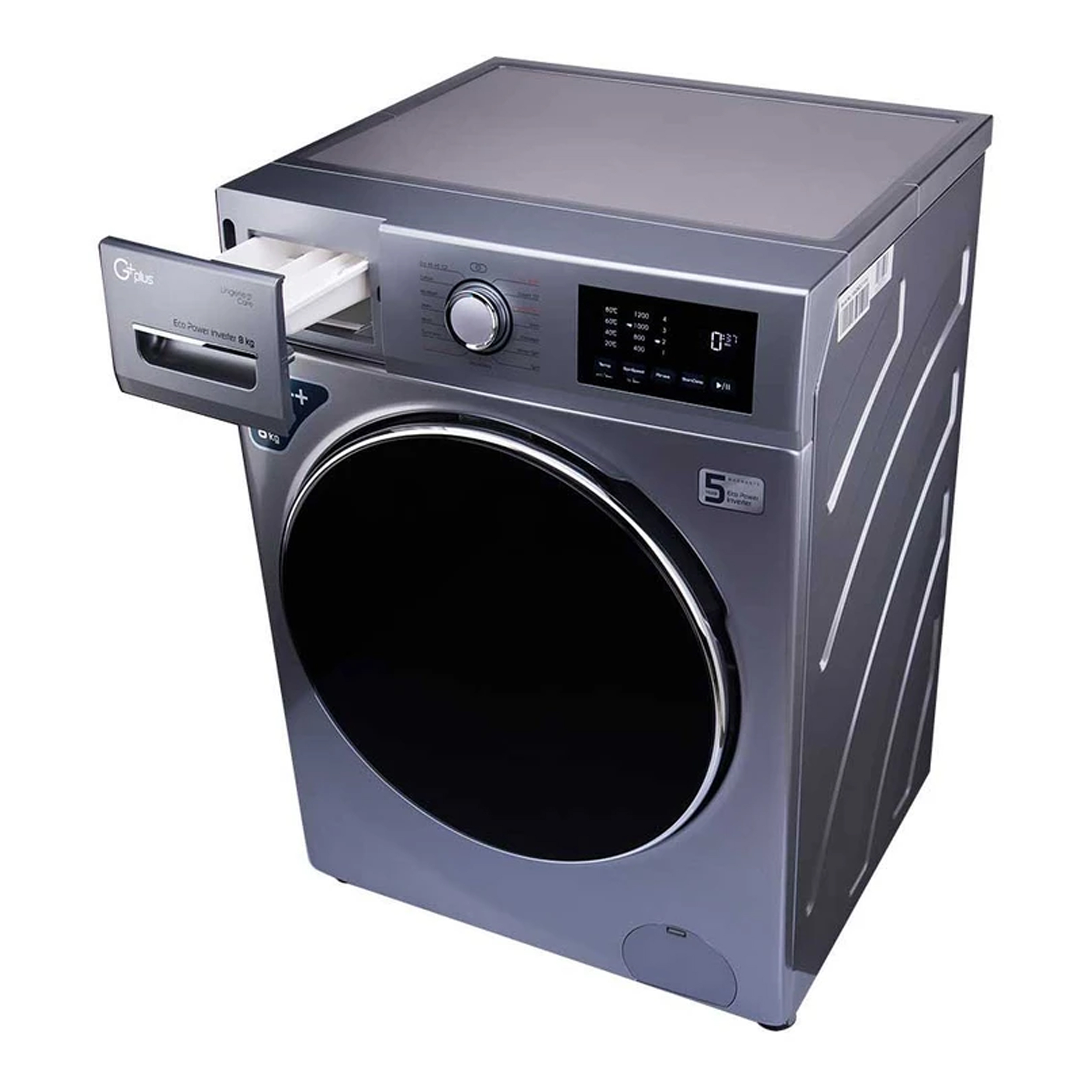 ماشین لباسشویی اتوماتیک جی پلاس مدل GWM-M822BS ظرفیت 8 کیلوگرم