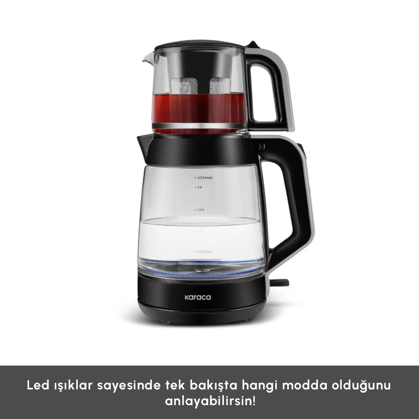 چای ساز روی هم کاراجا مدل Glass Tea XL