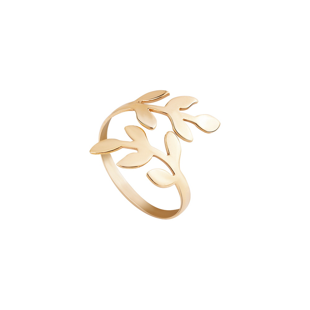 انگشتر طلا 18 عیار زنانه گالری شیدا مجد مدل برگ زیتون