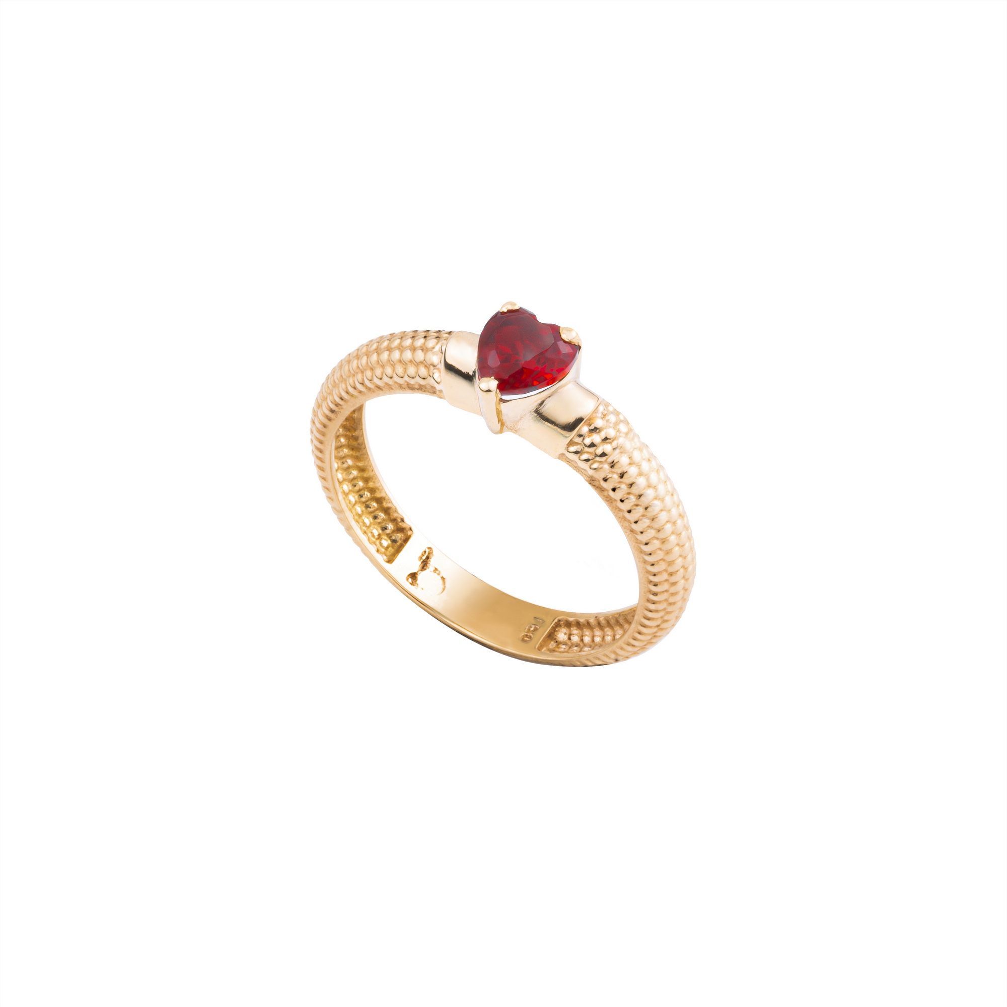 انگشتر طلا 18 عیار زنانه گالری شیدا مجد مدل قلب گارنت