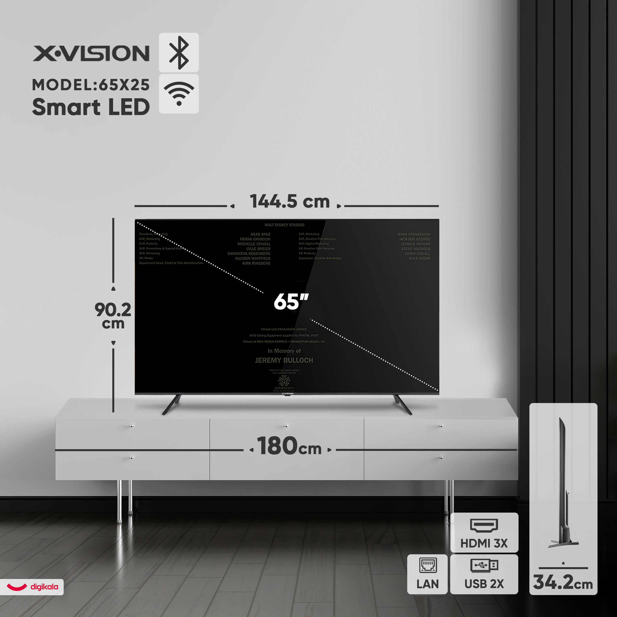 تلویزیون 65 اینچ ال ای دی هوشمند ایکس ویژن مدل 65X25