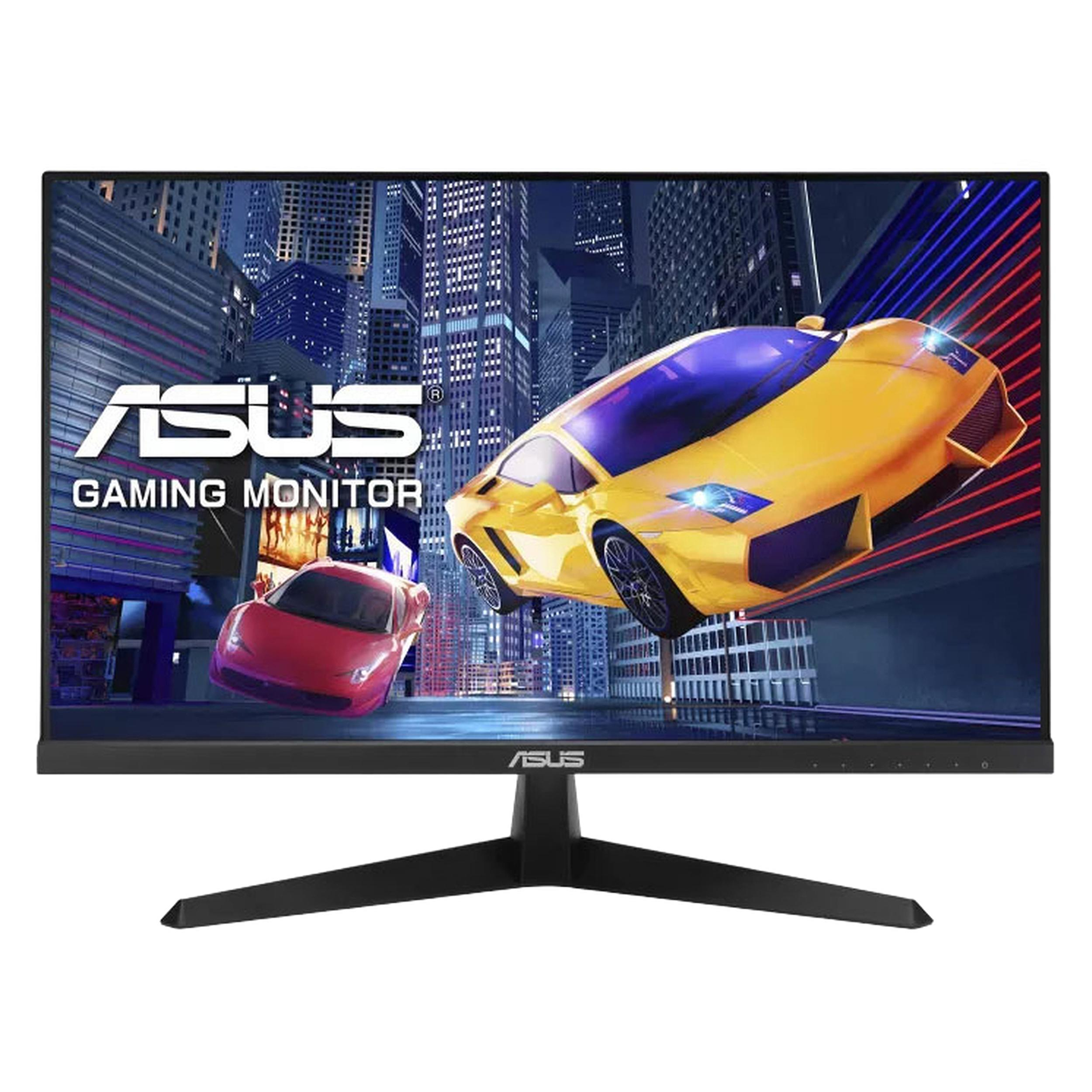 مانیتور 23.8 اینچ ایسوس مدل VY249HGE، رزولوشن Full-HD، پنل IPS، نرخ بروزرسانی 144 هرتز، با نسبت تصویر 16:9، دارای پورت HDMI و خروجی هدفون