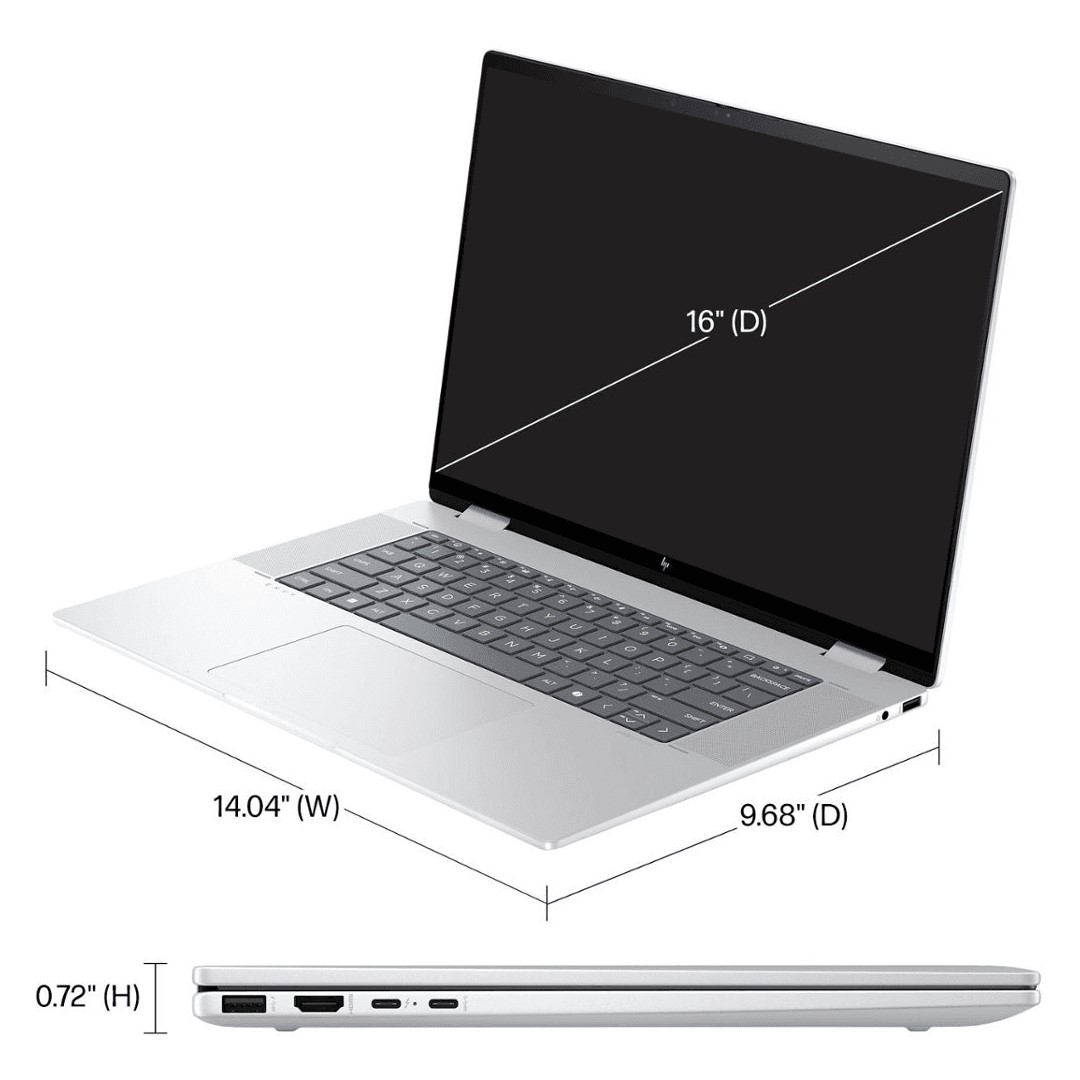 لپ تاپ 14 اینچی اچ‌ پی مدل ENVY x360 2-in-1 14-fa0013dx-R5 8640HS-16GB LPDDR5-512GB SSD-IPS-Touch-W