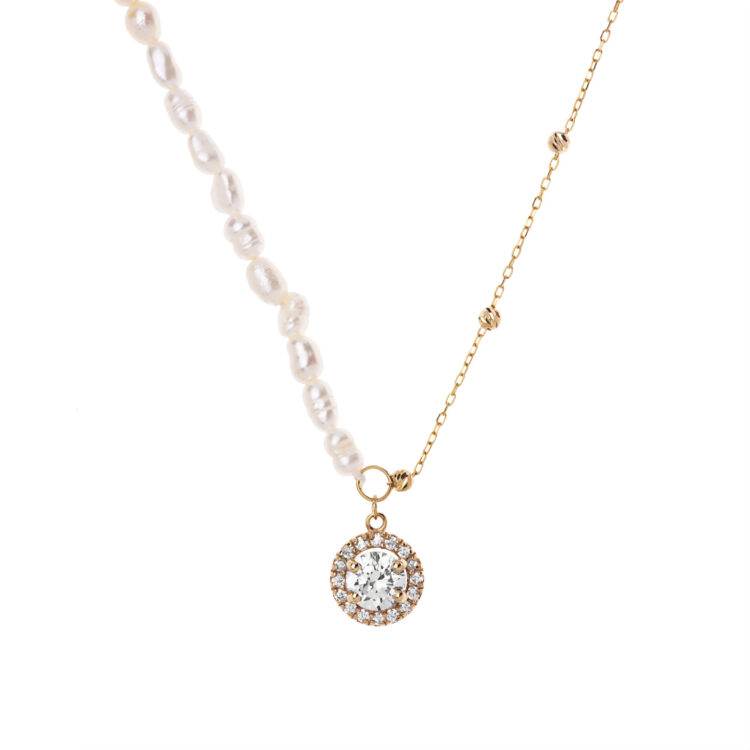 گردنبند طلا 18 عیار زنانه گالری شیدا مجد مدل تخمه البرنارد باروک ریز