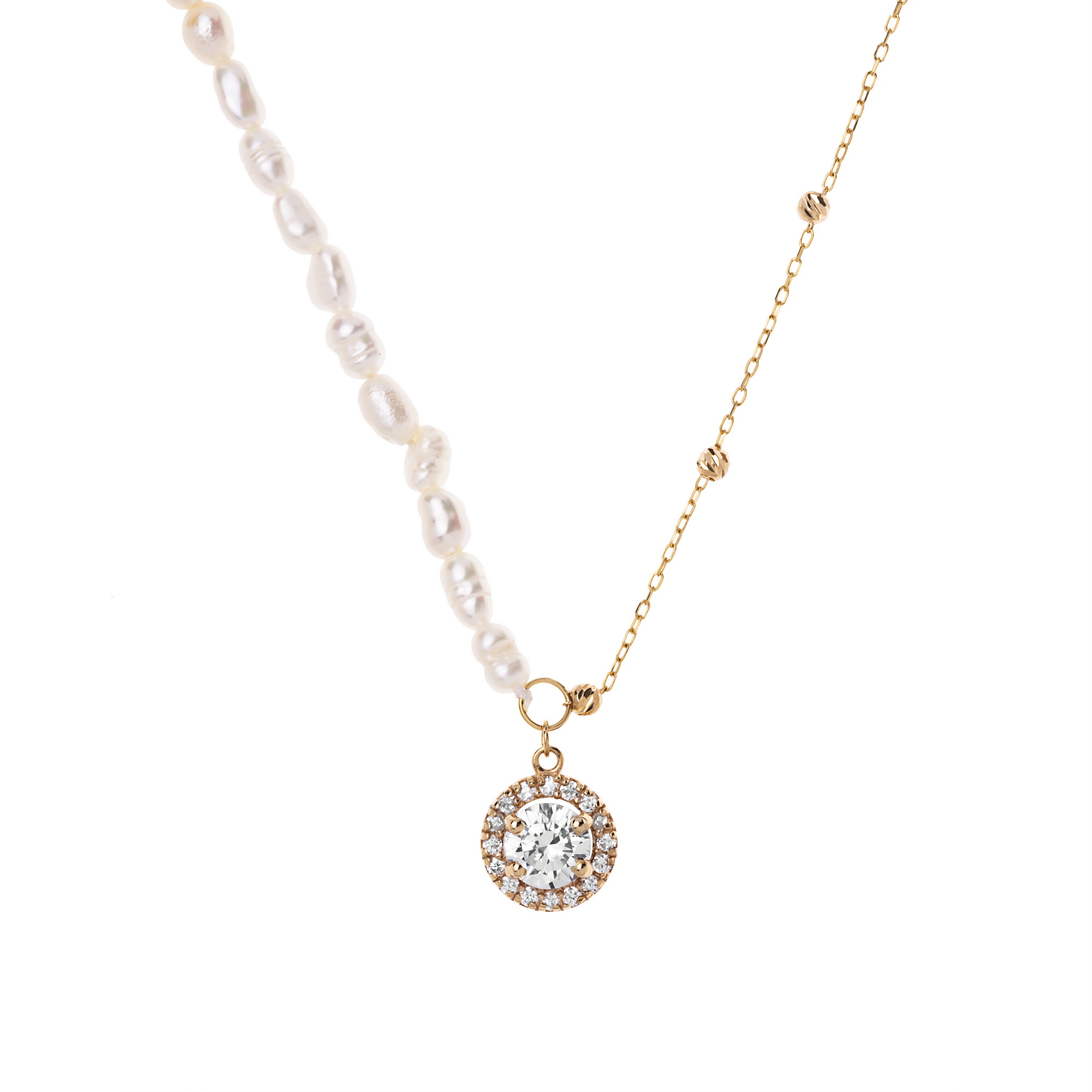 گردنبند طلا 18 عیار زنانه گالری شیدا مجد مدل تخمه البرنارد باروک ریز