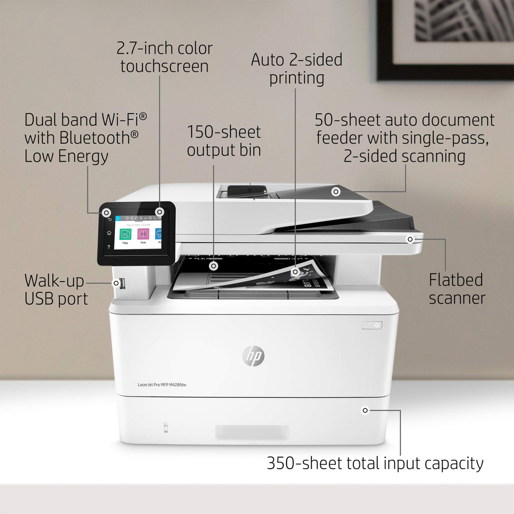 پرینتر چندکاره لیزری اچ پی مدل LaserJet Pro MFP M428dw