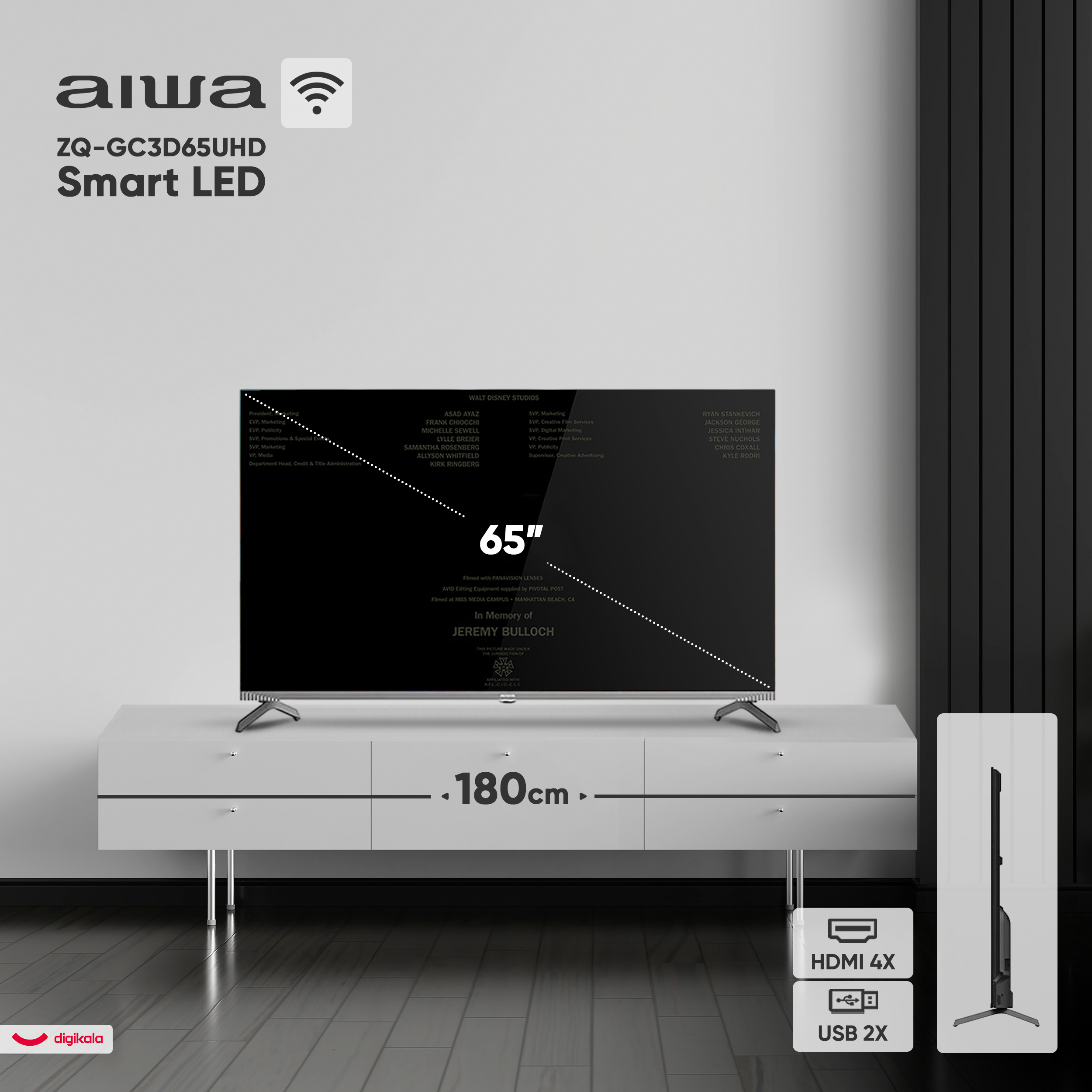 تلویزیون 65 اینچ ال ای دی هوشمند آیوا مدل ZQ-GC3D65UHD