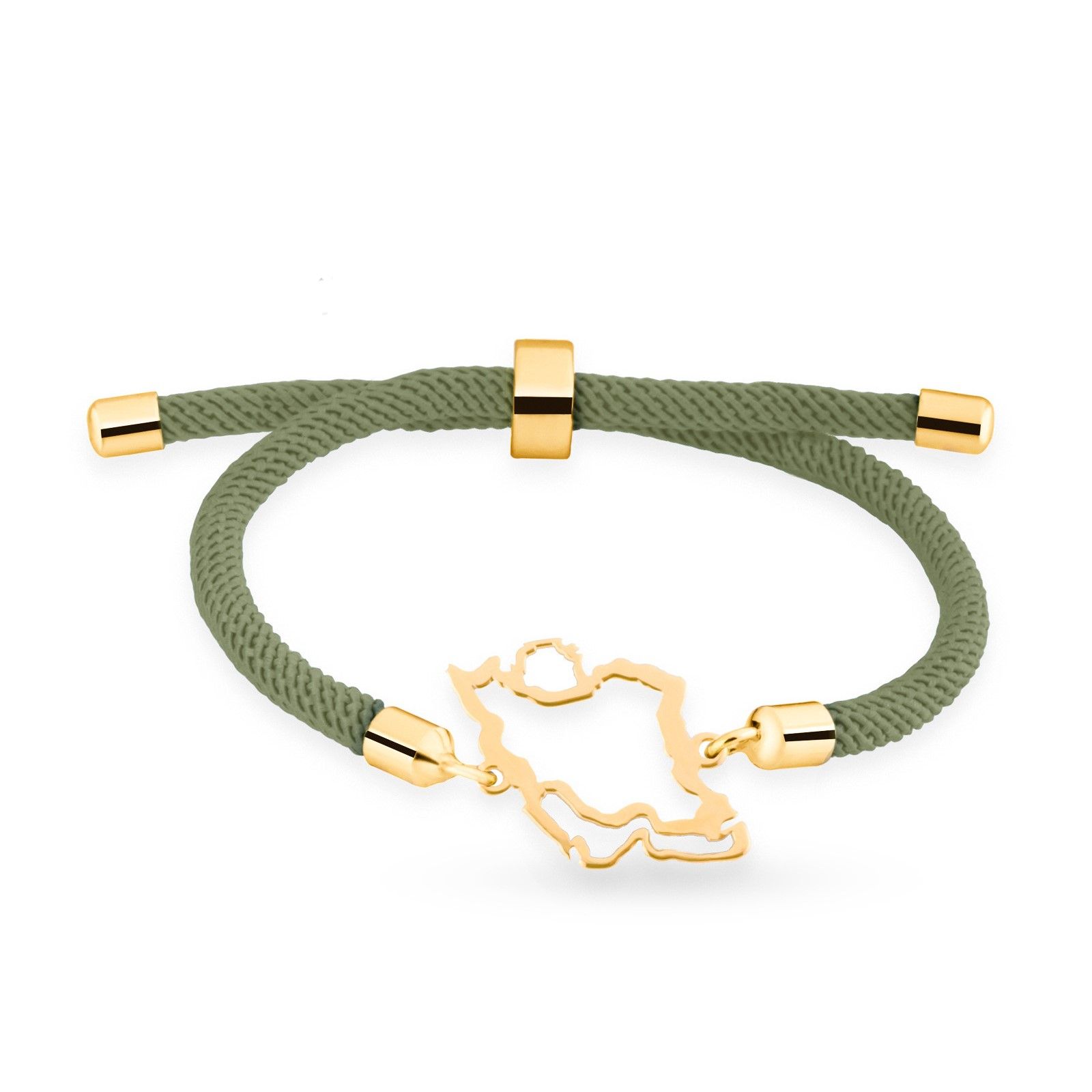 دستبند بند و طلا 18 عیار زنانه گالری شیدا مجد مدل ایران بندی رنگ سبز صدری