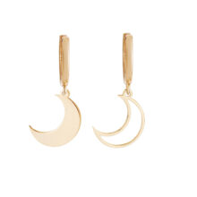 گوشواره حلقه‌ای طلا 18 عیار زنانه گالری شیدا مجد مدل هوک ماه پر و خالی