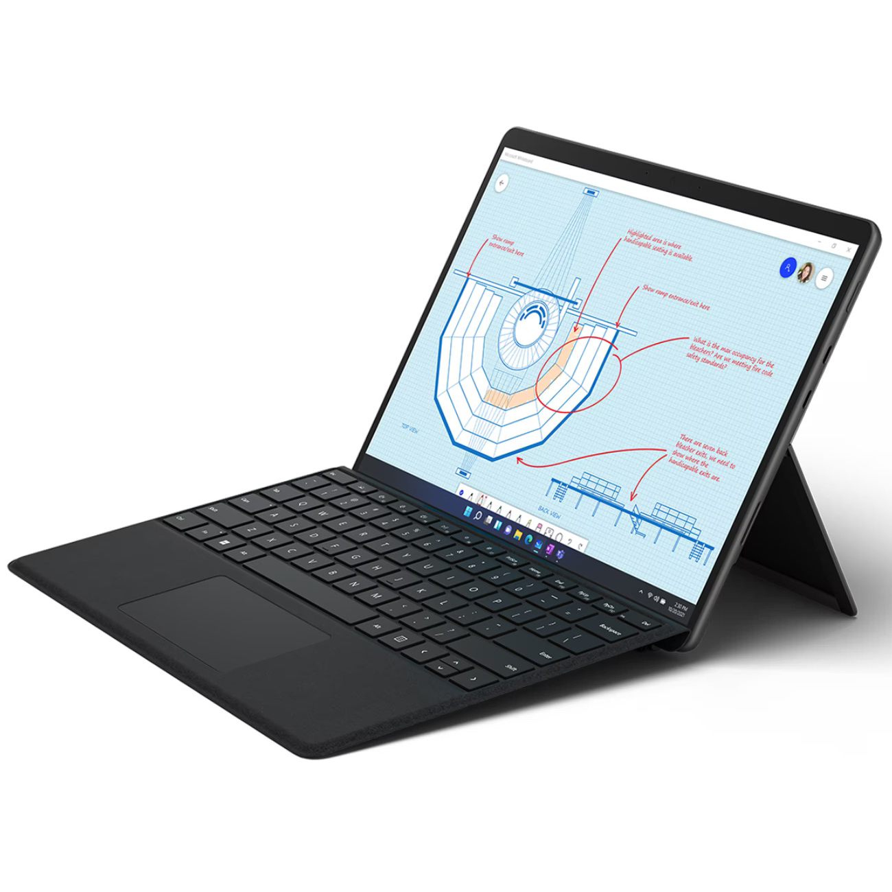 تبلت مایکروسافت مدل Surface Pro 8-i5 ظرفیت 256 گیگابایت و 16 گیگابایت رم به همراه کیبورد Signature Black و قلم Slim Pen 2