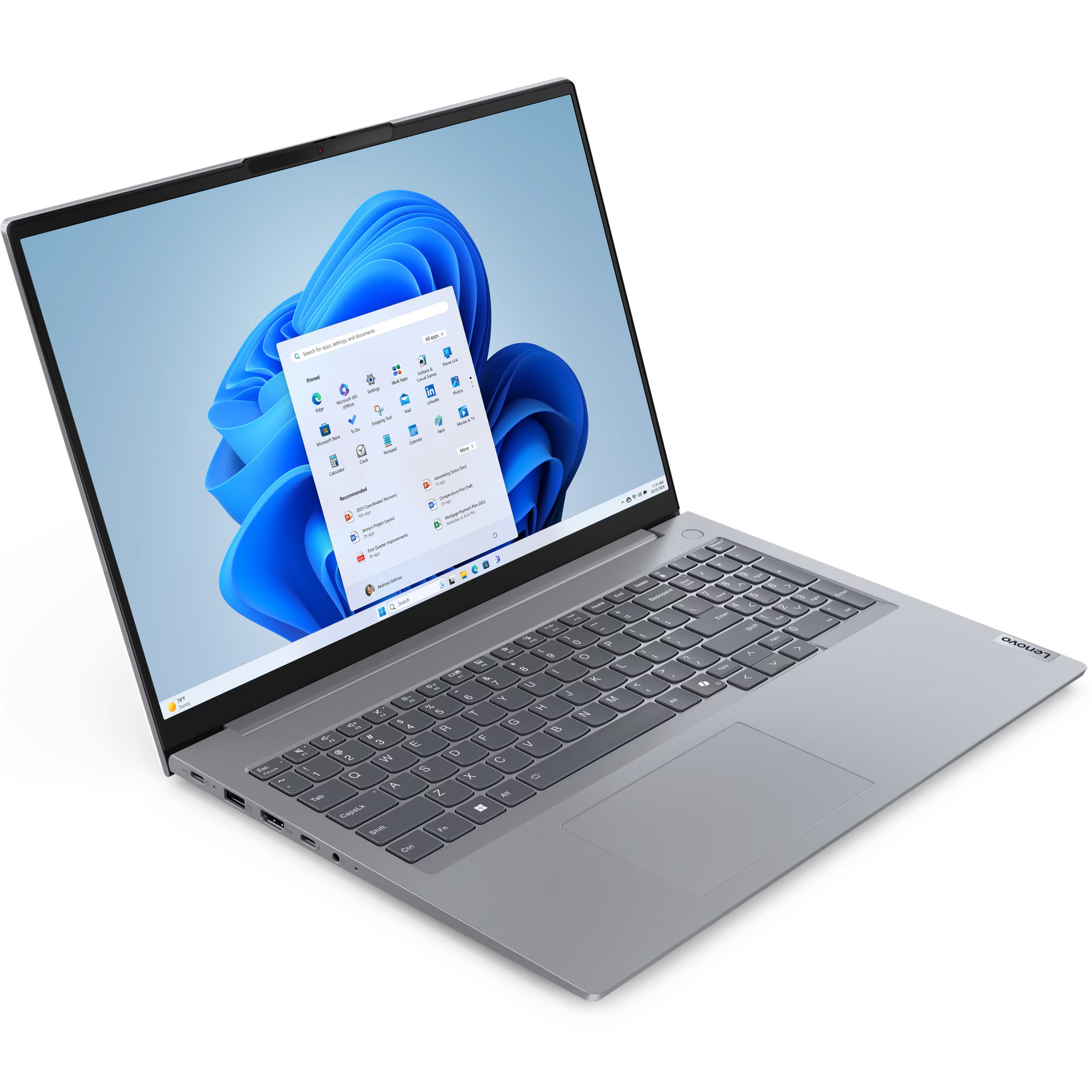 لپ تاپ 16 اینچی لنوو مدل ThinkBook 16 G7 IML-Core Ultra 5 125U-8GB DDR5-512GB SSD-IPS-Backlit-Fingerprint
