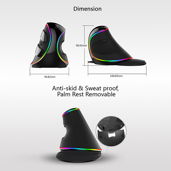 ماوس دیلاکس مدل ارگونومیک M618 Plus Wired