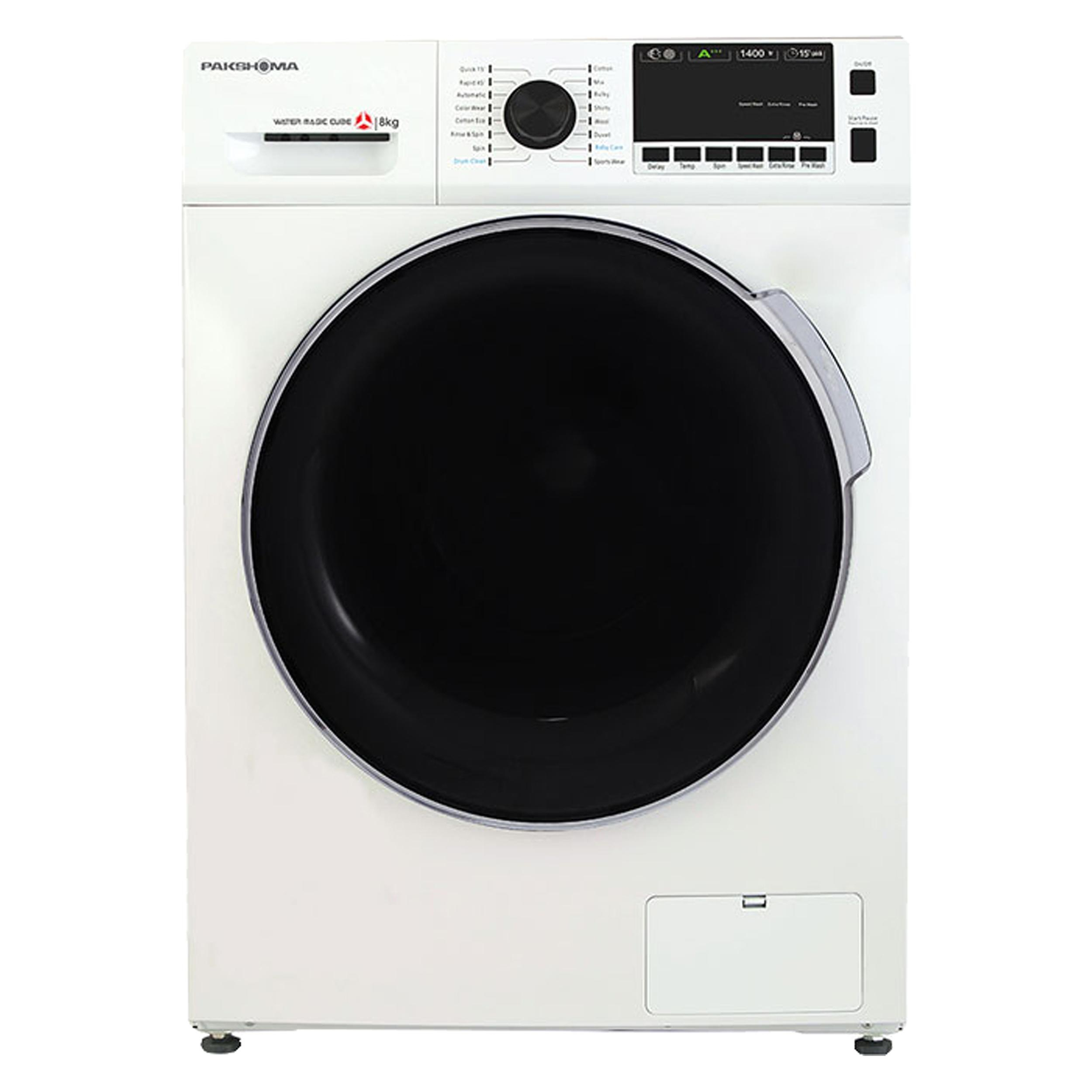 ماشین لباسشویی 8 کیلوگرم اتوماتیک پاکشوما مدل BWF 40801 WT