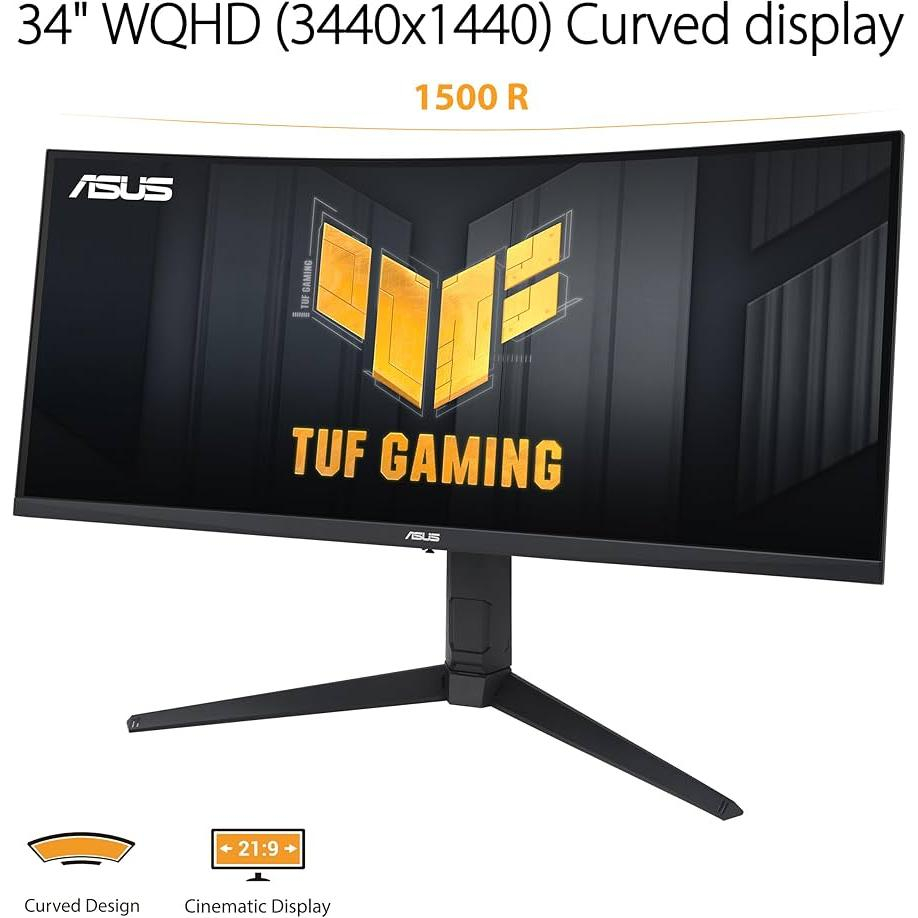 مانیتور خمیده گیمینگ 34 اینچ ایسوس مدل TUF Gaming VG34VQL3A