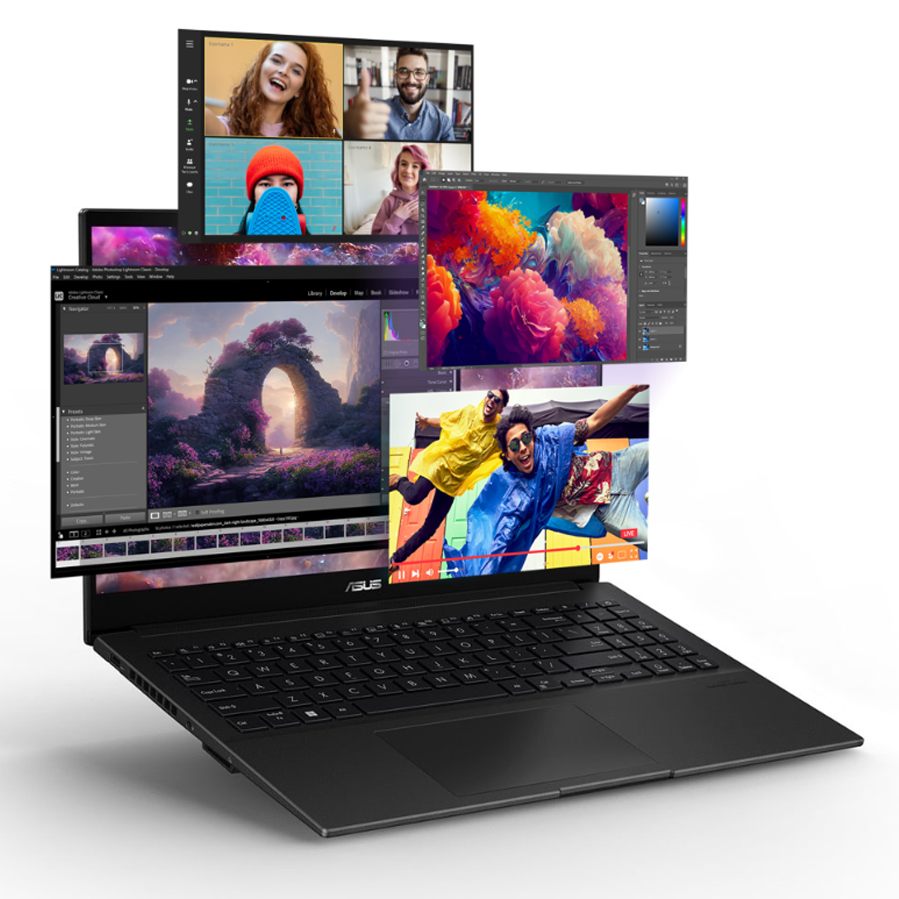 لپ تاپ 15.6 اینچی ایسوس مدل Creator Q Q540VJ-I93050-i9 13900H-16GB DDR5-1TB SSD-RTX3050-OLED