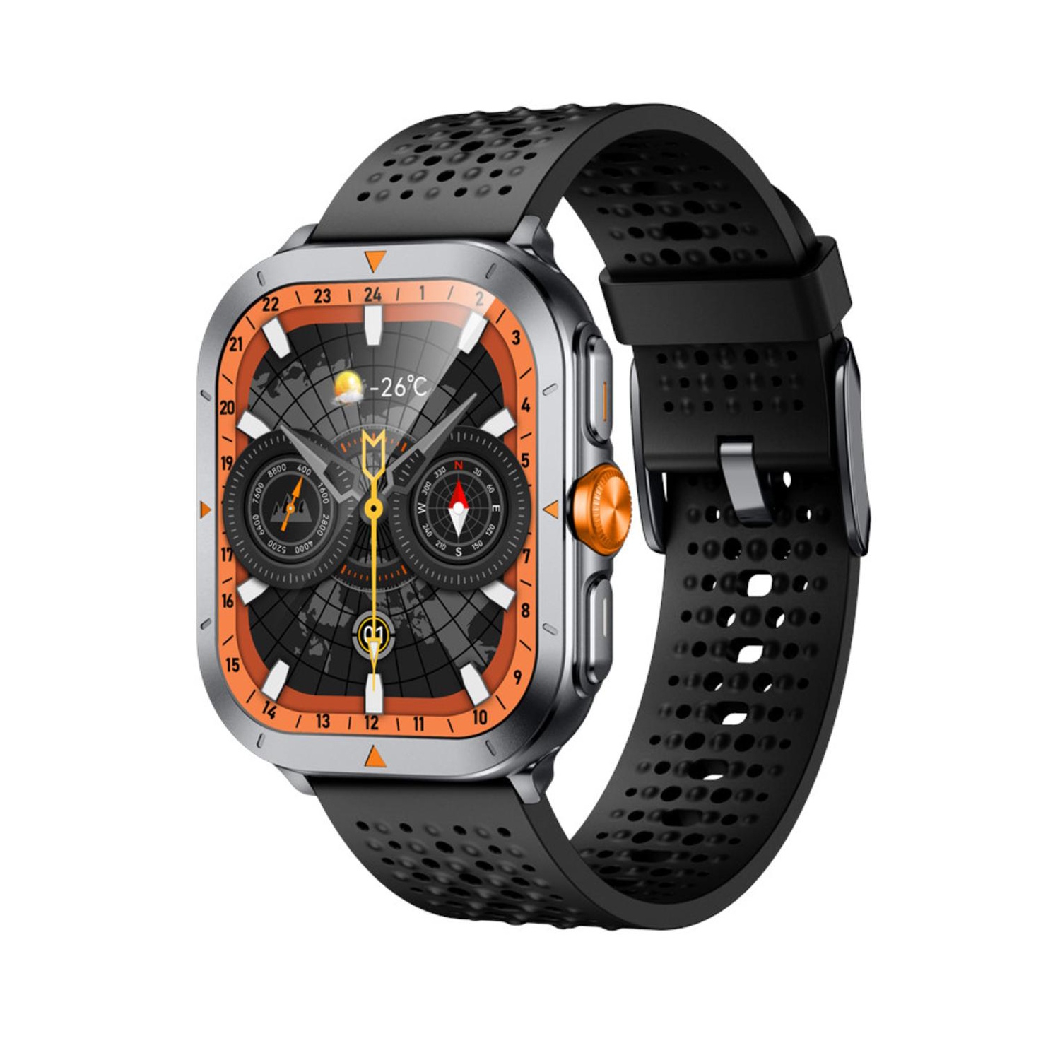 ساعت هوشمند 44 میلی متری گلوریمی مدل SHF PROFILE GX TRACE بند سیلیکون