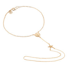 دستبند تمیمه طلا 18 عیار زنانه گالری شیدا مجد مدل صدف و ستاره دریایی