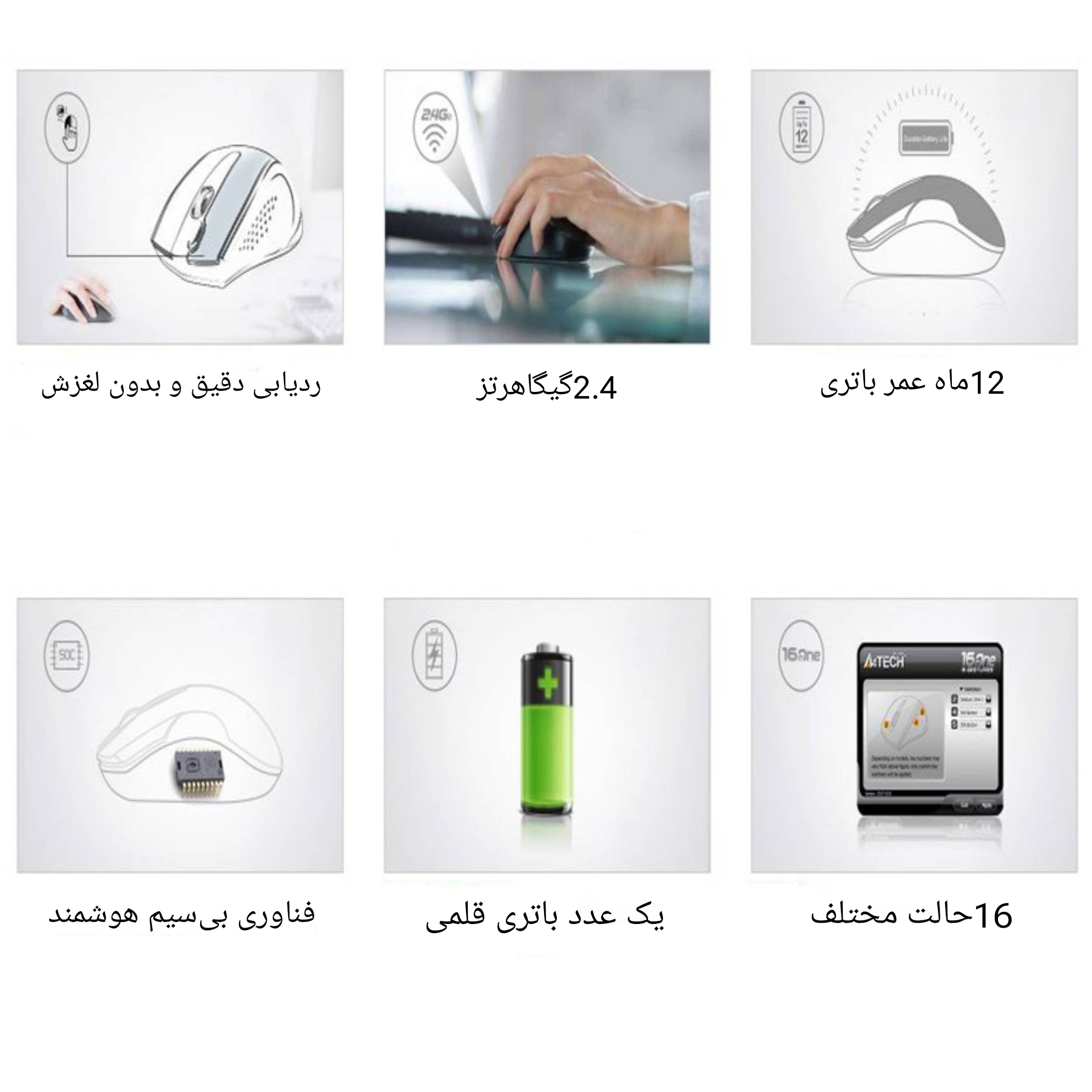 ماوس بی سیم ای فورتک مدل  G_3_33O_N_S_SILENT