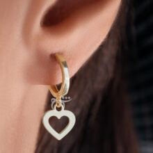 گوشواره طلا 18 عیار زنانه گالری شیدا مجد مدل قلب پر و خالی