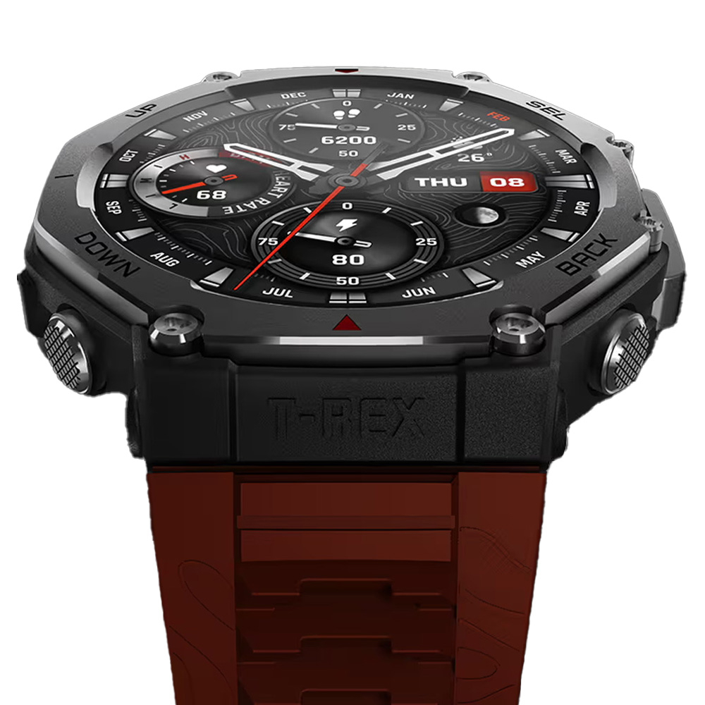 ساعت هوشمند 49 میلیمتری امیزفیت مدل T-Rex 3 با بند سیلیکونی
