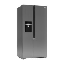 یخچال فریزر ساید بای ساید 32 فوت جی پلاس مدل GSS-P7636W/S، دارای آبسردکن و یخساز اتوماتیک، با ارتفاع 177، پهنای 90.5 و عمق 67 سانتی متر، میزان مصرف انرژی A+، دارای 4 طبقه در یخچال و 4 طبقه در فریزر، دارای سیستم نوفراست