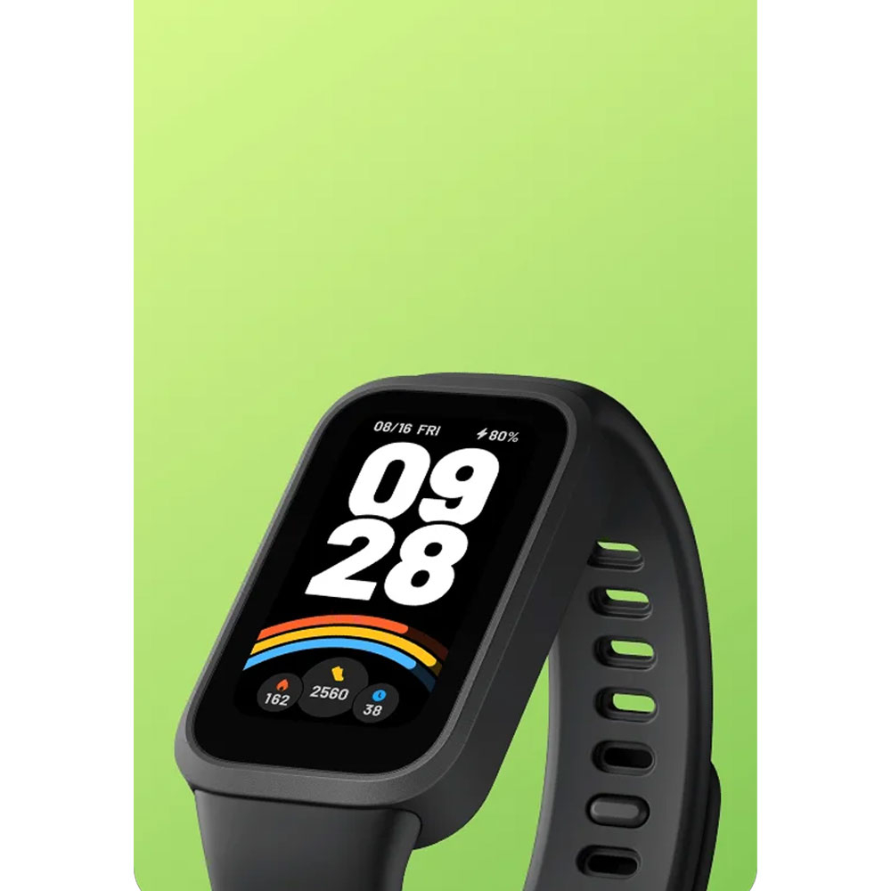 ساعت هوشمند 46 میلی‌متری شیائومی مدل Smart Band 9 Active، کنترل موسیقی، کنترل سطح اکسیژن خون، شمارش ضربان قلب، پایش وضعیت خواب، با بند پلاستیکی