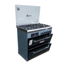 اجاق گاز 5 شعله بوگر مدل طرح فر رویه استیل کد 904