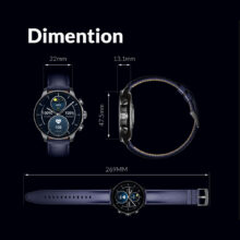 ساعت هوشمند 47 میلی متری گلوریمی مدل GX CLASSICFIT (LIMITED EDITION) بند چرمی