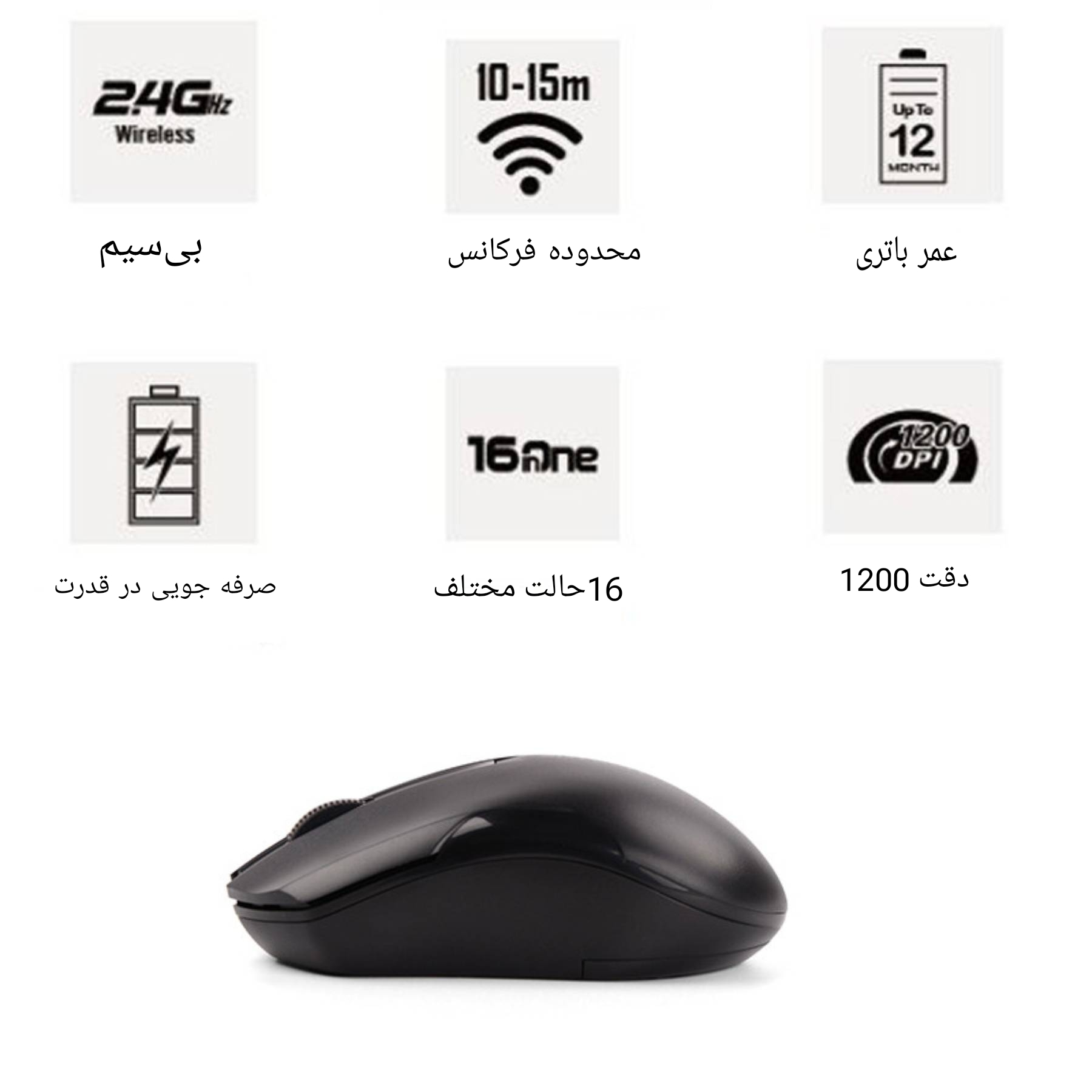 ماوس بی سیم ای فورتک مدل G_3_2OO_N_VTRACK